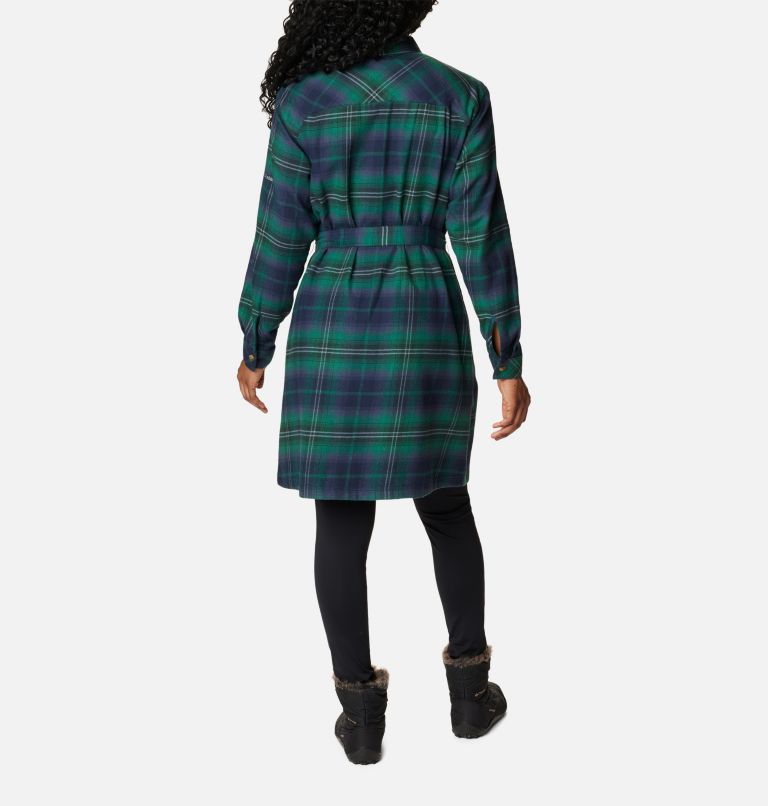 Women's Holly Hideaway Flannel Dress, Color: Spruce Multi Tartan, image 2