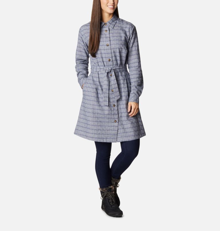 Thumbnail: Women's Holly Hideaway Flannel Dress, Color: Nocturnal Twill, image 5