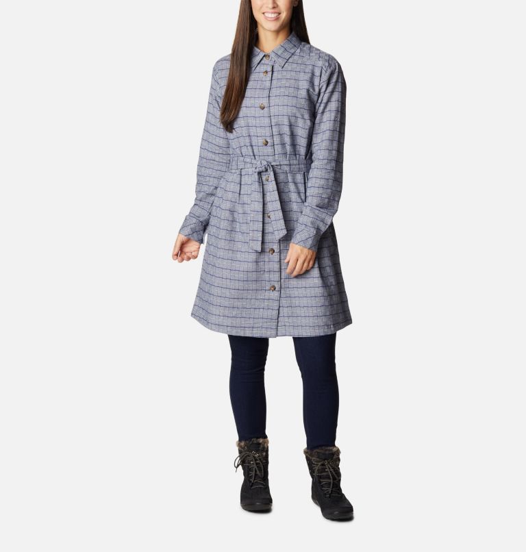 Women's Holly Hideaway Flannel Dress, Color: Nocturnal Twill, image 1