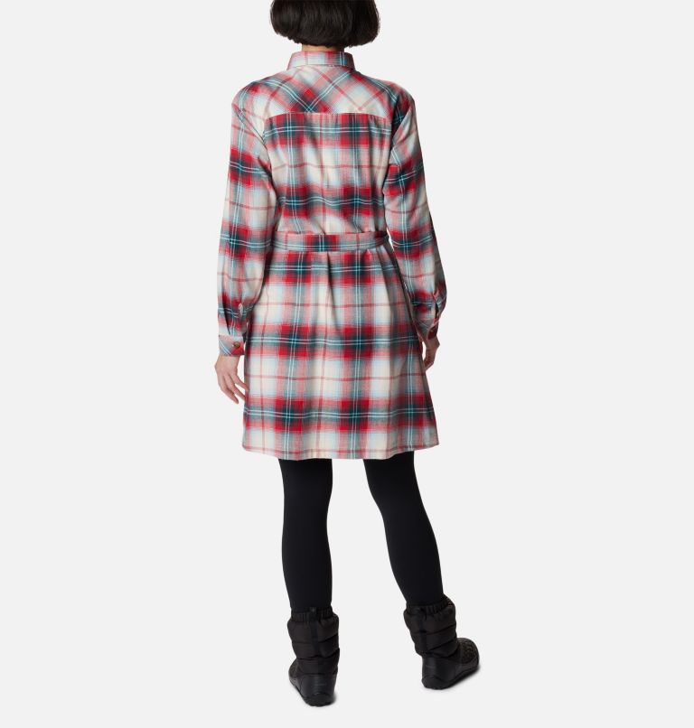 Women's Holly Hideaway Flannel Dress, Color: Red Lily Ombre Tartan, image 2