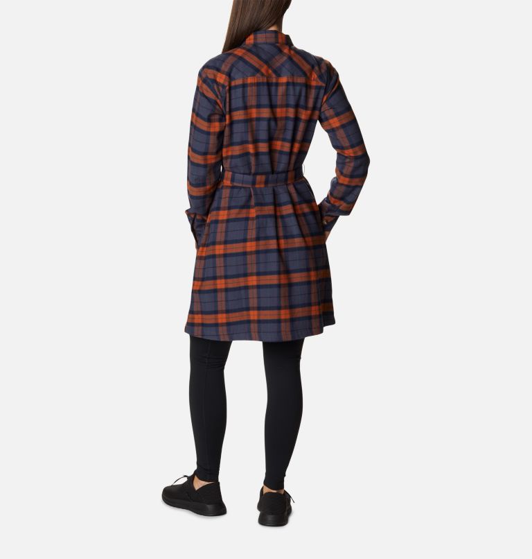 Thumbnail: Holly Hideaway Flannel Dress | 858 | M, Color: Warm Copper Simple Tartan, image 2