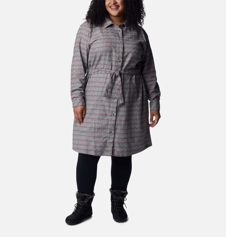 Women's Holly Hideaway Flannel Dress - Plus Size, Color: Chalk Twill, image 5