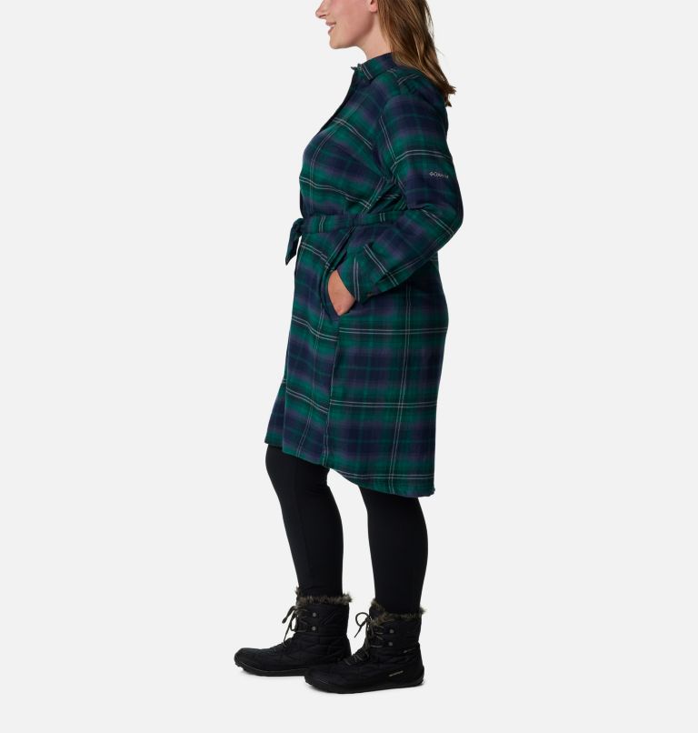 Women's Holly Hideaway Flannel Dress - Plus Size, Color: Spruce Multi Tartan, image 3