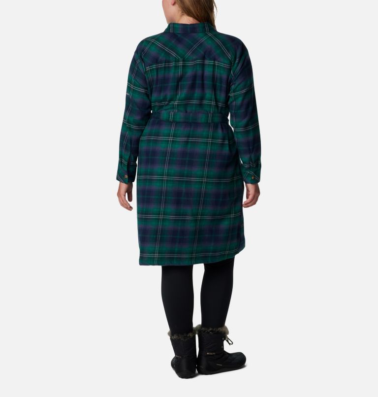 Women's Holly Hideaway Flannel Dress - Plus Size, Color: Spruce Multi Tartan, image 2