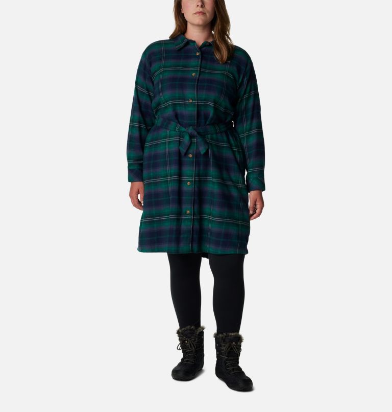 Women's Holly Hideaway Flannel Dress - Plus Size, Color: Spruce Multi Tartan, image 1