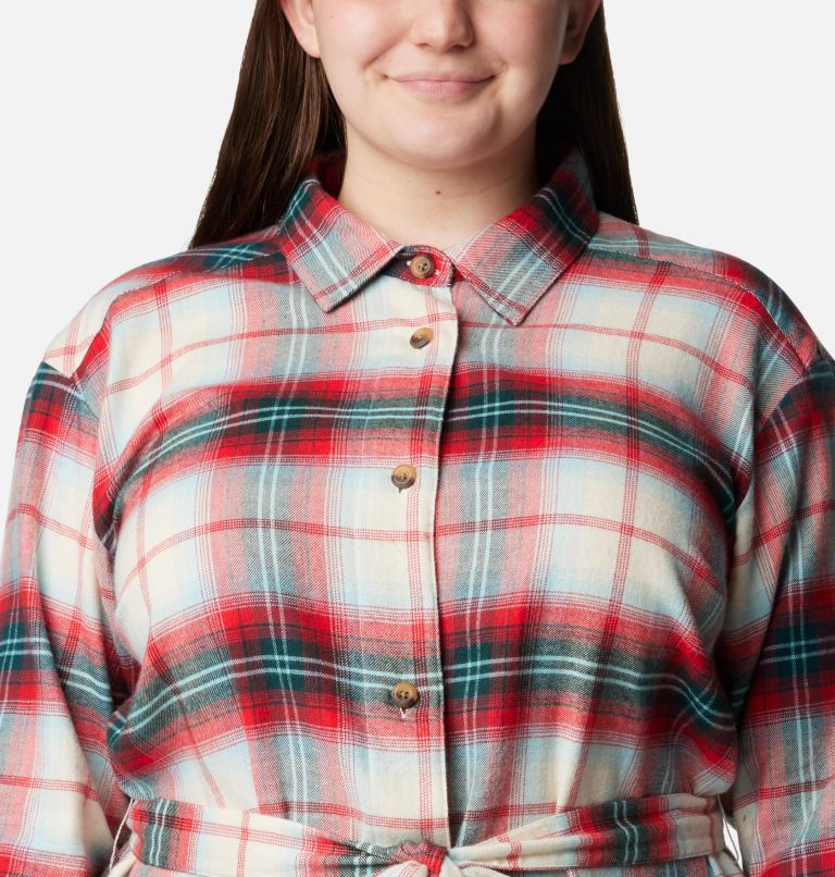 Women's Holly Hideaway Flannel Dress - Plus Size, Color: Red Lily Ombre Tartan, image 4