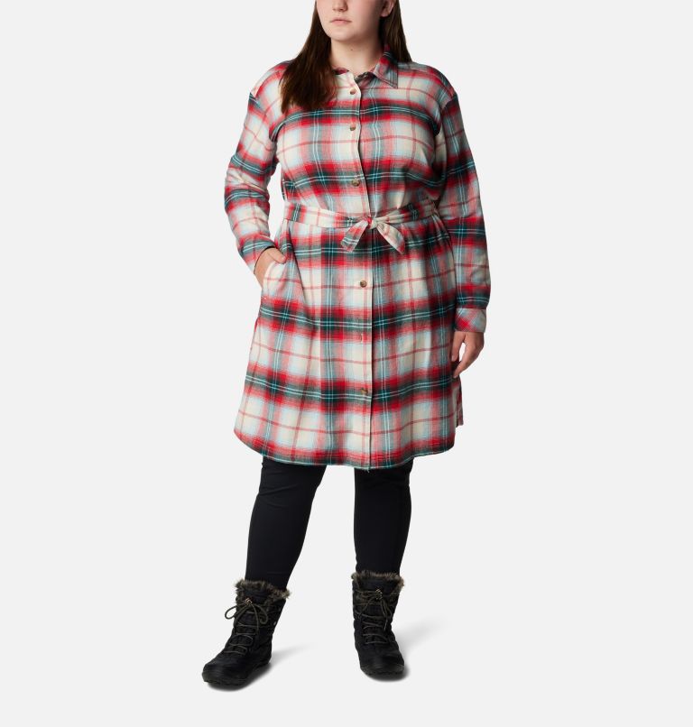 Women's Holly Hideaway Flannel Dress - Plus Size, Color: Red Lily Ombre Tartan, image 1