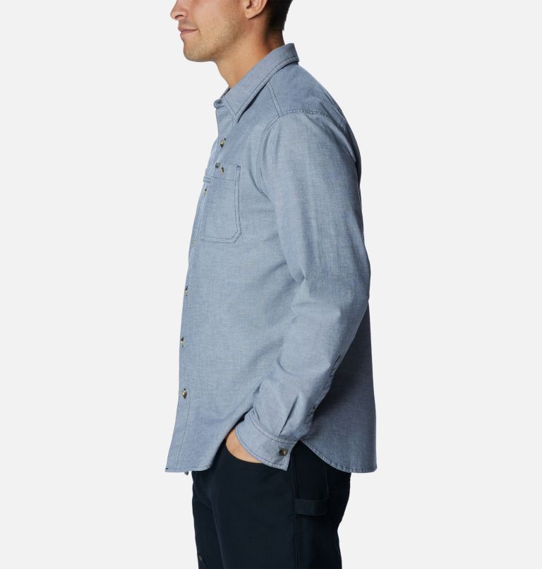 Men's PHG Sharptail Stretch Chambray Long Sleeve Shirt, Color: Zinc, image 3