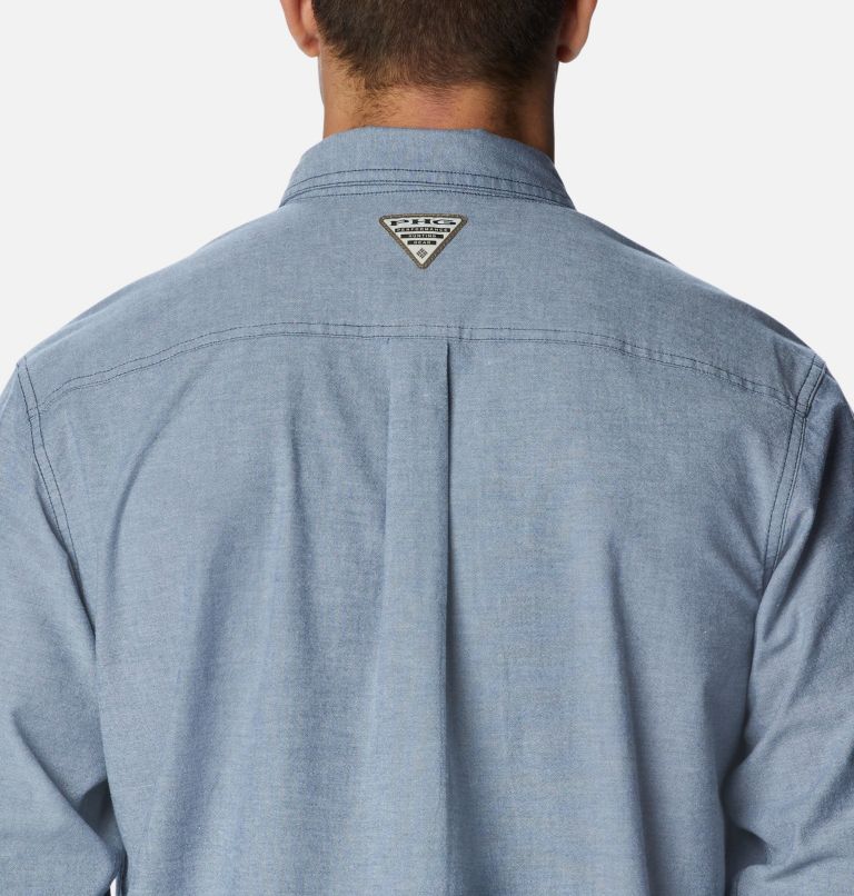 Men's PHG Sharptail Stretch Chambray Long Sleeve Shirt, Color: Zinc, image 5
