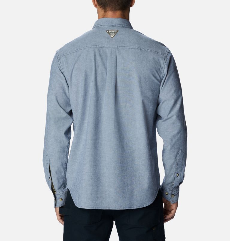 Thumbnail: Men's PHG Sharptail Stretch Chambray Long Sleeve Shirt, Color: Zinc, image 2