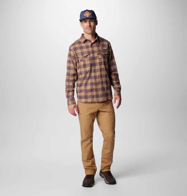 Men's PHG Roughtail Stretch Flannel Long Sleeve Shirt, Color: Sahara Ombre Tartan, image 3