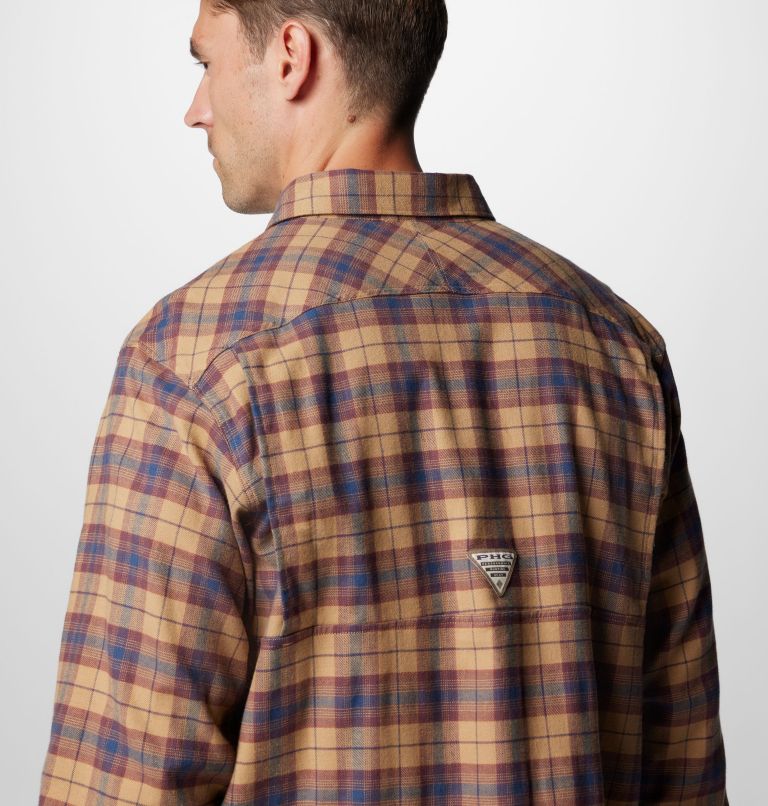 Men's PHG Roughtail Stretch Flannel Long Sleeve Shirt, Color: Sahara Ombre Tartan, image 6