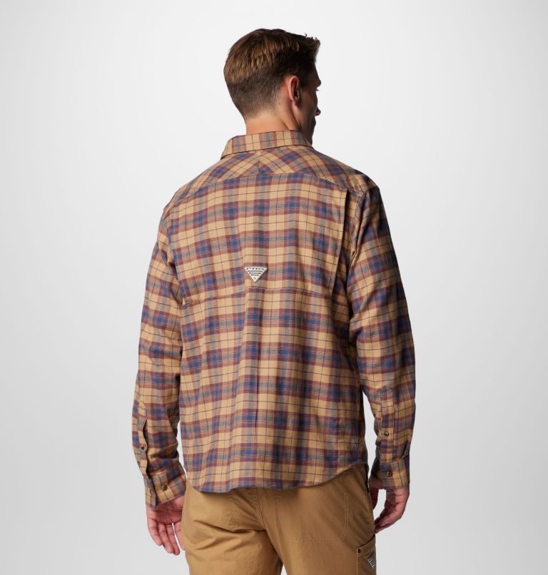Men's PHG Roughtail Stretch Flannel Long Sleeve Shirt, Color: Sahara Ombre Tartan, image 2