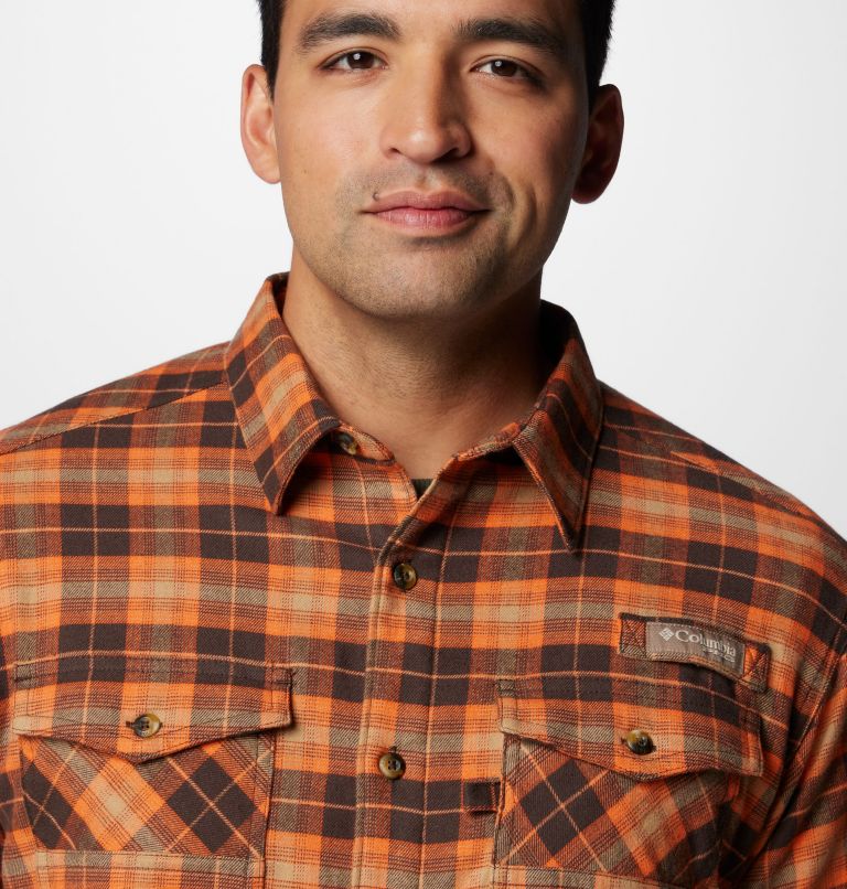 Men's PHG Roughtail Stretch Flannel Long Sleeve Shirt, Color: Cordovan Ombre Tartan, image 5