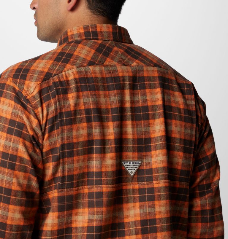Men's PHG Roughtail Stretch Flannel Long Sleeve Shirt, Color: Cordovan Ombre Tartan, image 6