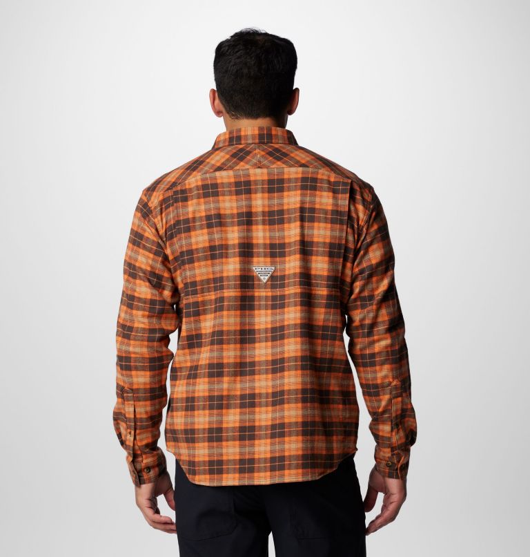 Men's PHG Roughtail Stretch Flannel Long Sleeve Shirt, Color: Cordovan Ombre Tartan, image 2