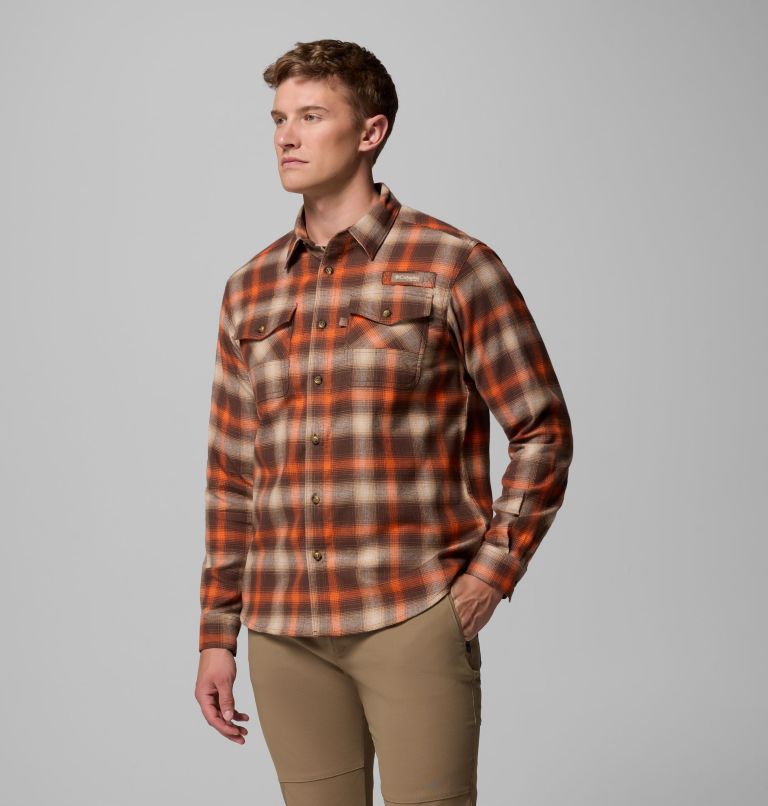Men's PHG Roughtail Stretch Flannel Long Sleeve Shirt, Color: Tobacco Tracking Check, image 4