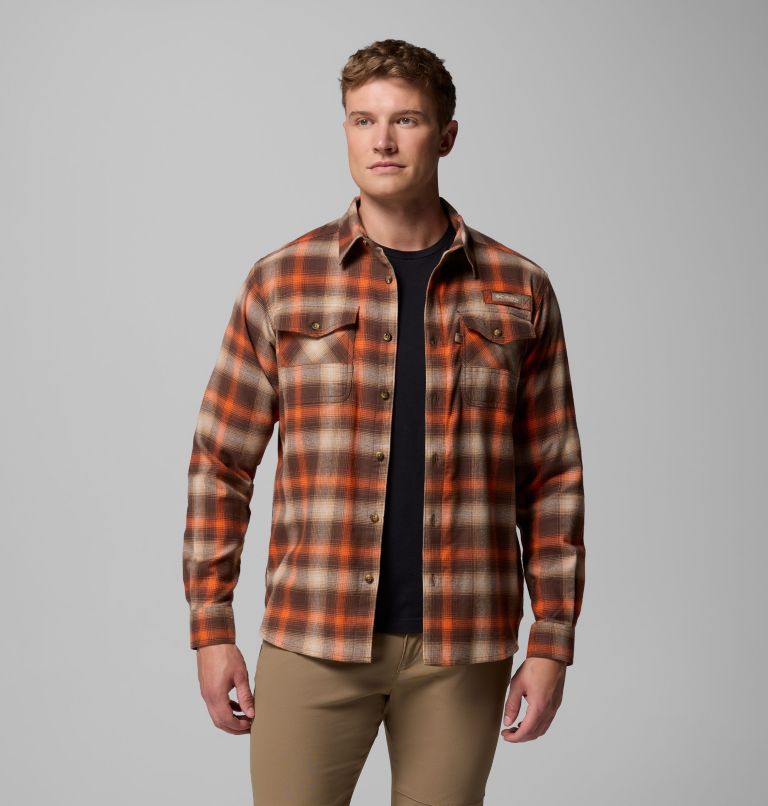 Men's PHG Roughtail Stretch Flannel Long Sleeve Shirt, Color: Tobacco Tracking Check, image 5