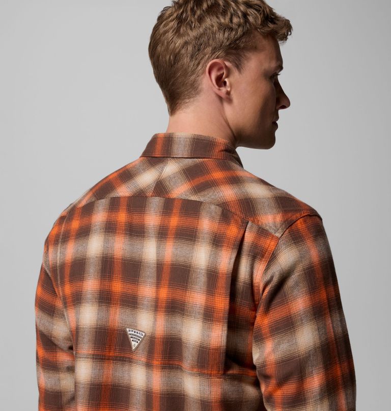 Men's PHG Roughtail Stretch Flannel Long Sleeve Shirt, Color: Tobacco Tracking Check, image 7