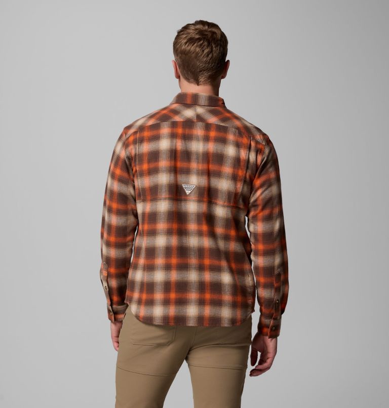 Men's PHG Roughtail Stretch Flannel Long Sleeve Shirt, Color: Tobacco Tracking Check, image 3
