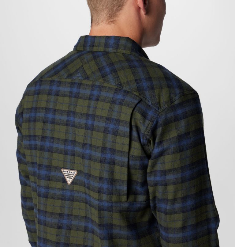 Men's PHG Roughtail Stretch Flannel Long Sleeve Shirt, Color: Surplus Green Ombre Tartan, image 6
