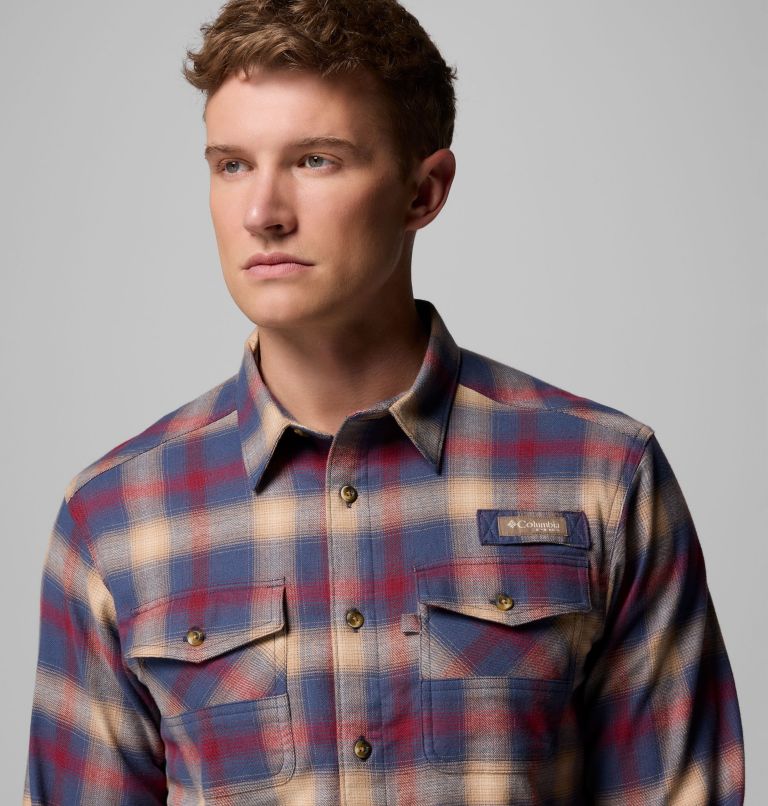 Men's PHG Roughtail Stretch Flannel Long Sleeve Shirt, Color: Nocturnal Tracking Check, image 6