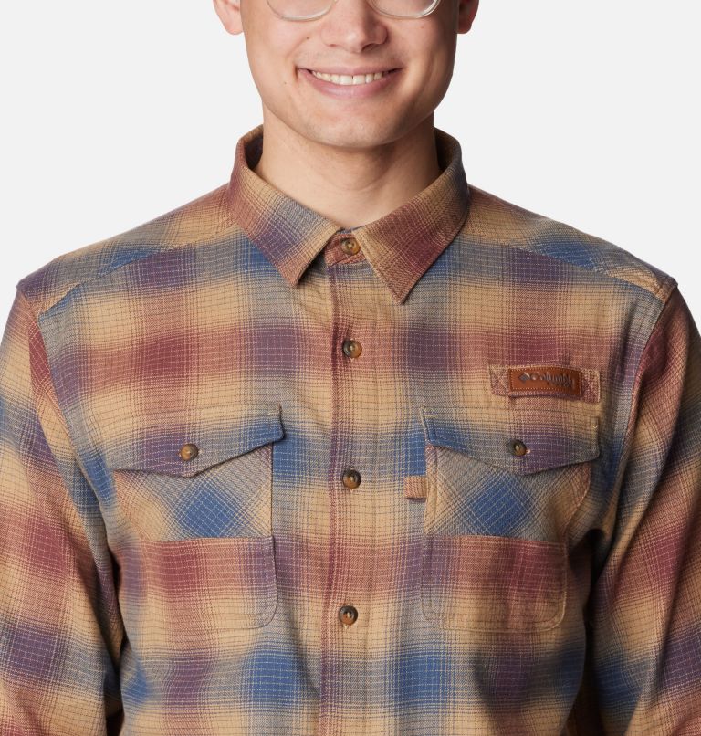 Men's PHG Roughtail Stretch Flannel Long Sleeve Shirt, Color: Zinc Buck Plaid, image 4