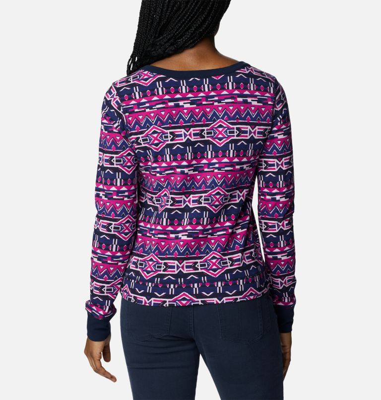 Thumbnail: Women's Holly Hideaway Thermal Long Sleeve Shirt, Color: Dark Sapphire 80s Stripe, image 2