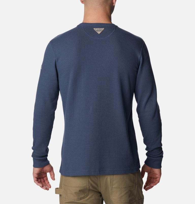 Men's PHG University Waffle Long Sleeve Shirt, Color: Zinc, Chalk Dog, image 2