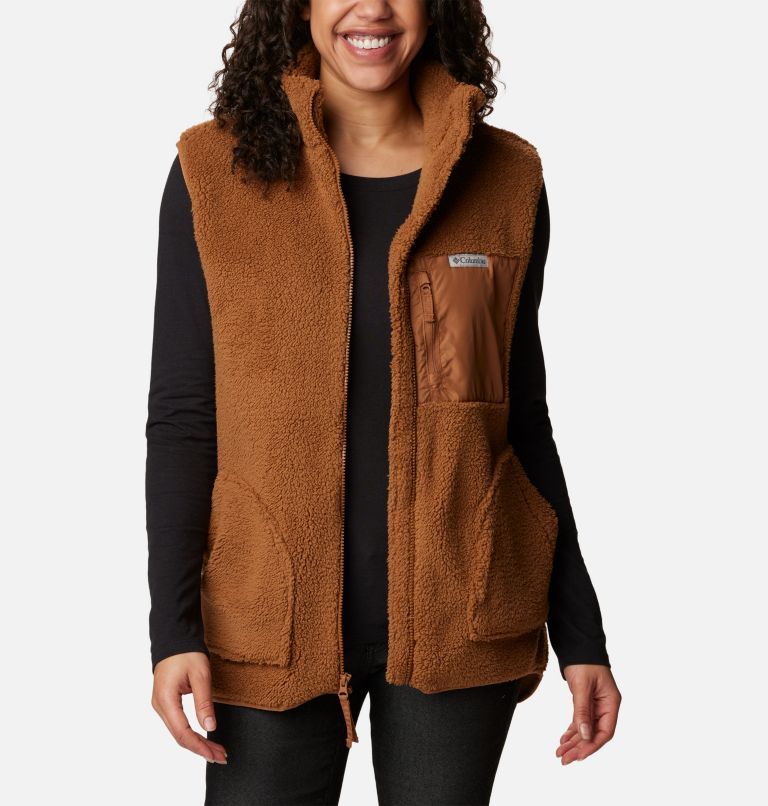 Women's Holly Hideaway Vest, Color: Camel Brown, image 6