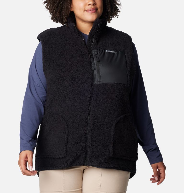 Fleece vest clearance women's plus size