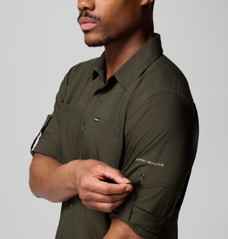 Men's Silver Ridge Utility Lite Long Sleeve Shirt, Color: Greenscape, image 6
