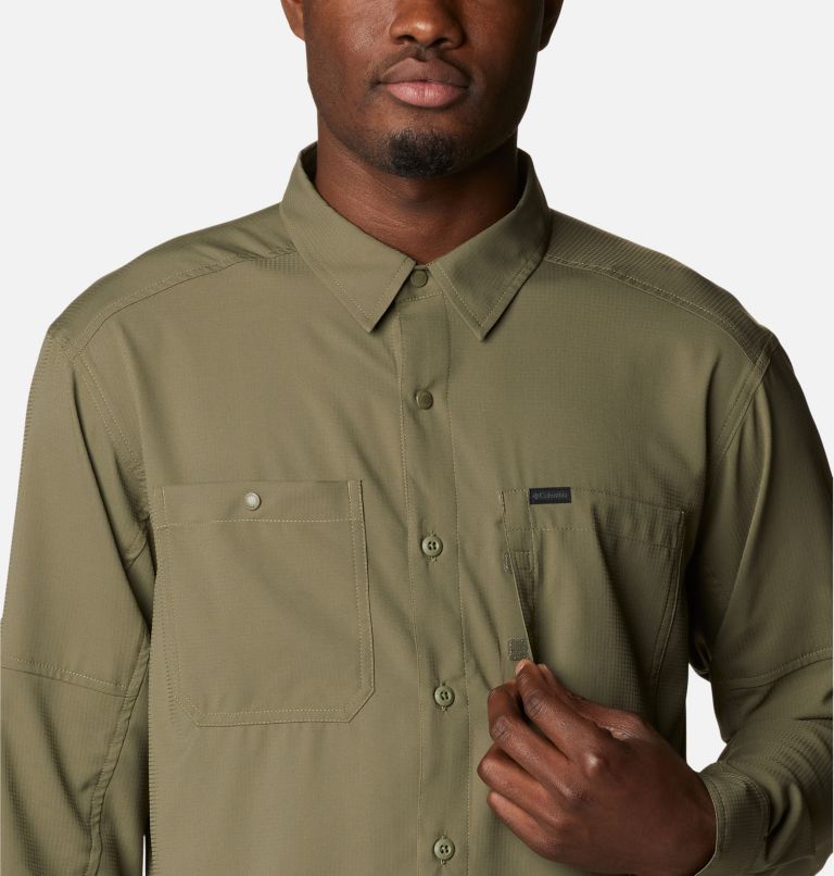 Thumbnail: Men's Silver Ridge Utility Lite Long Sleeve Shirt, Color: Stone Green, image 4