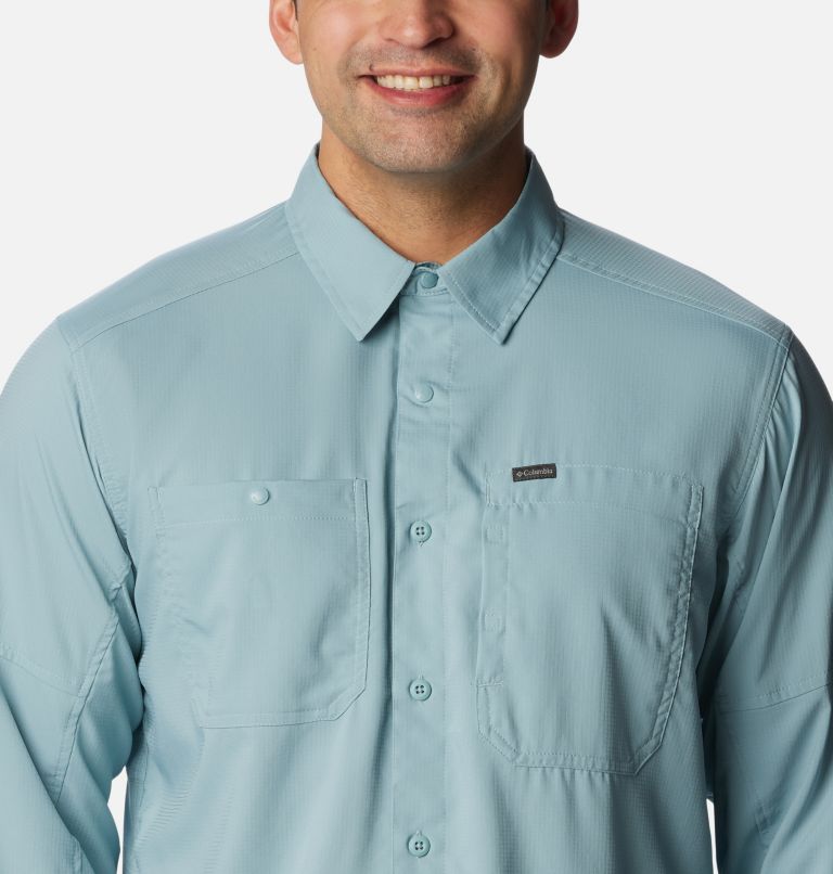 Thumbnail: Men's Silver Ridge Utility Lite Long Sleeve Shirt, Color: Stone Blue, image 4