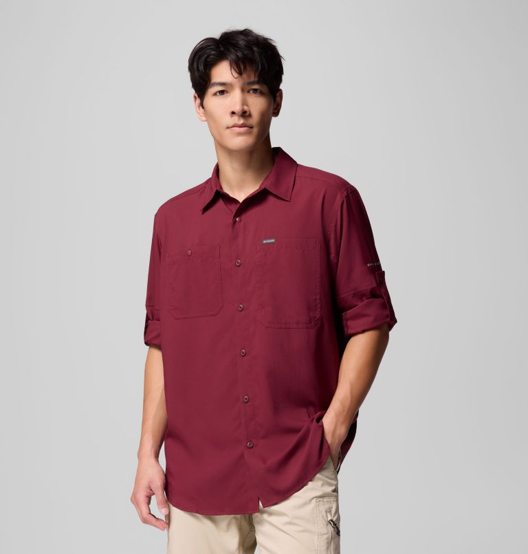Men's Silver Ridge Utility Lite Long Sleeve Shirt, Color: Rich Wine, image 5