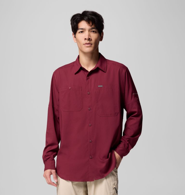 Men's Silver Ridge Utility Lite Long Sleeve Shirt, Color: Rich Wine, image 1