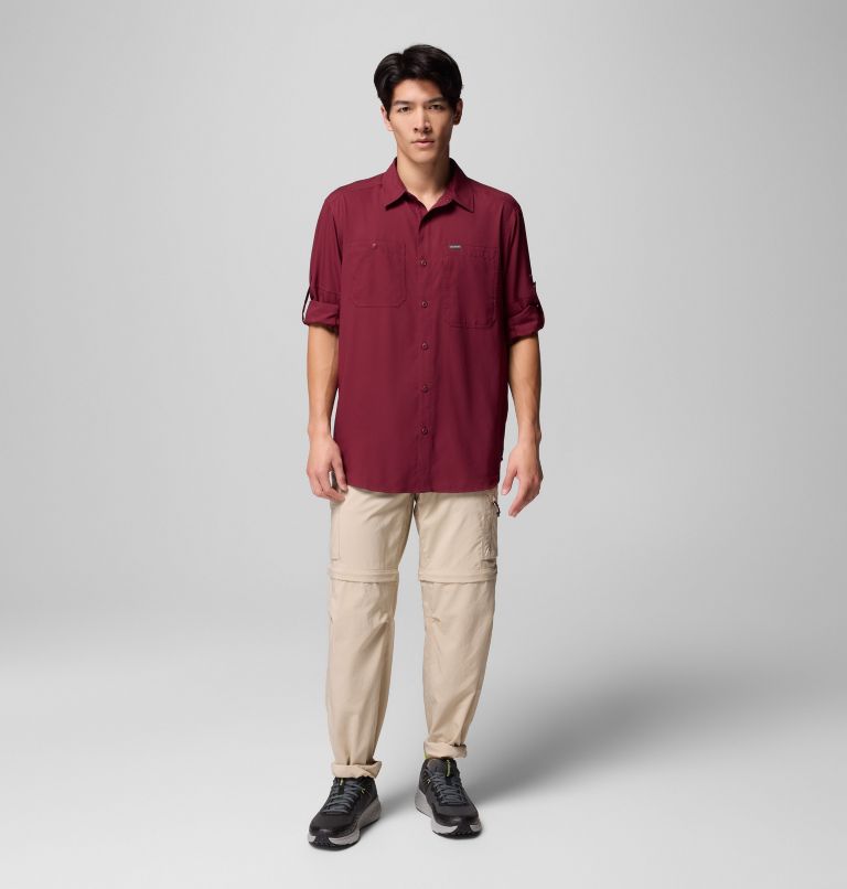 Men's Silver Ridge Utility Lite Long Sleeve Shirt, Color: Rich Wine, image 2