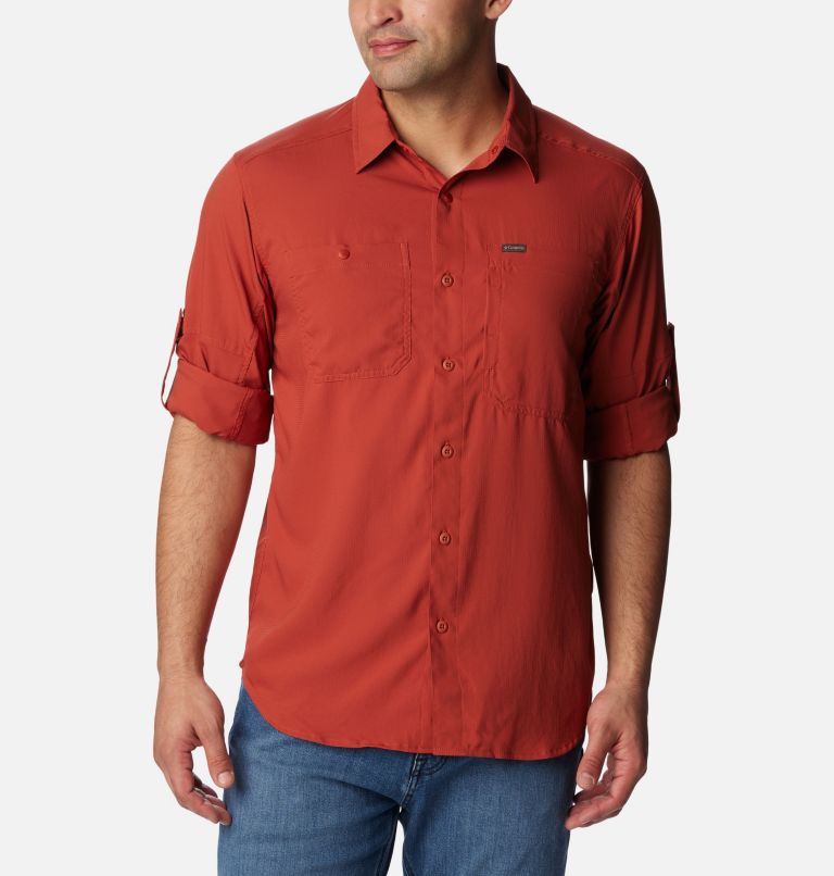 Thumbnail: Men's Silver Ridge Utility Lite Long Sleeve Shirt, Color: Warp Red, image 6