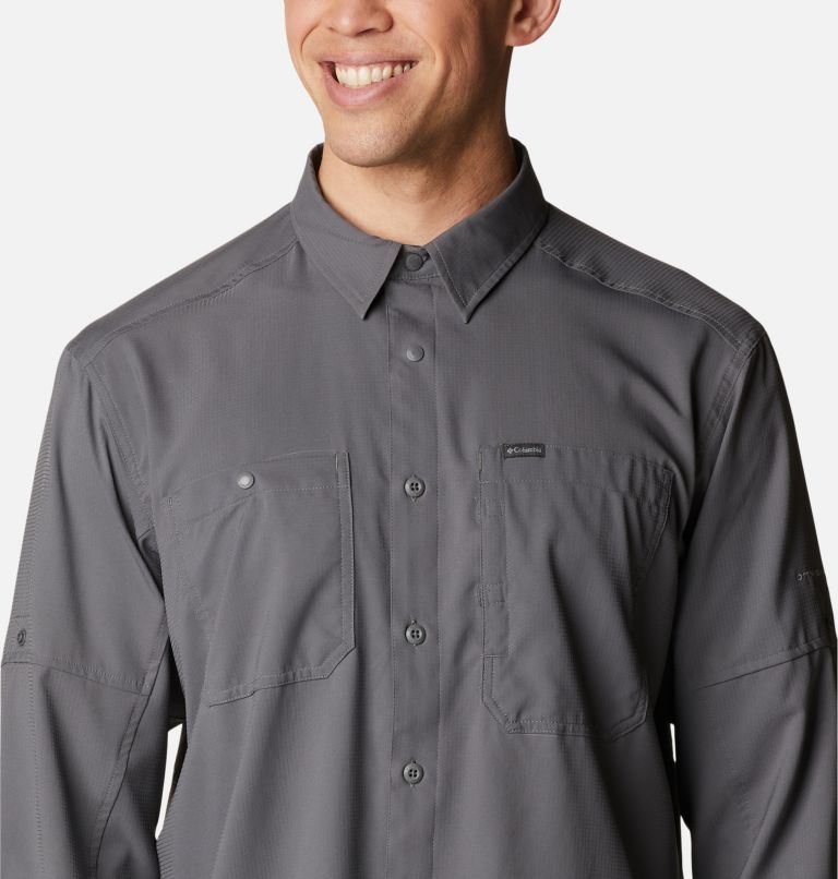 Thumbnail: Men's Silver Ridge Utility Lite Long Sleeve Shirt - Tall, Color: City Grey, image 4