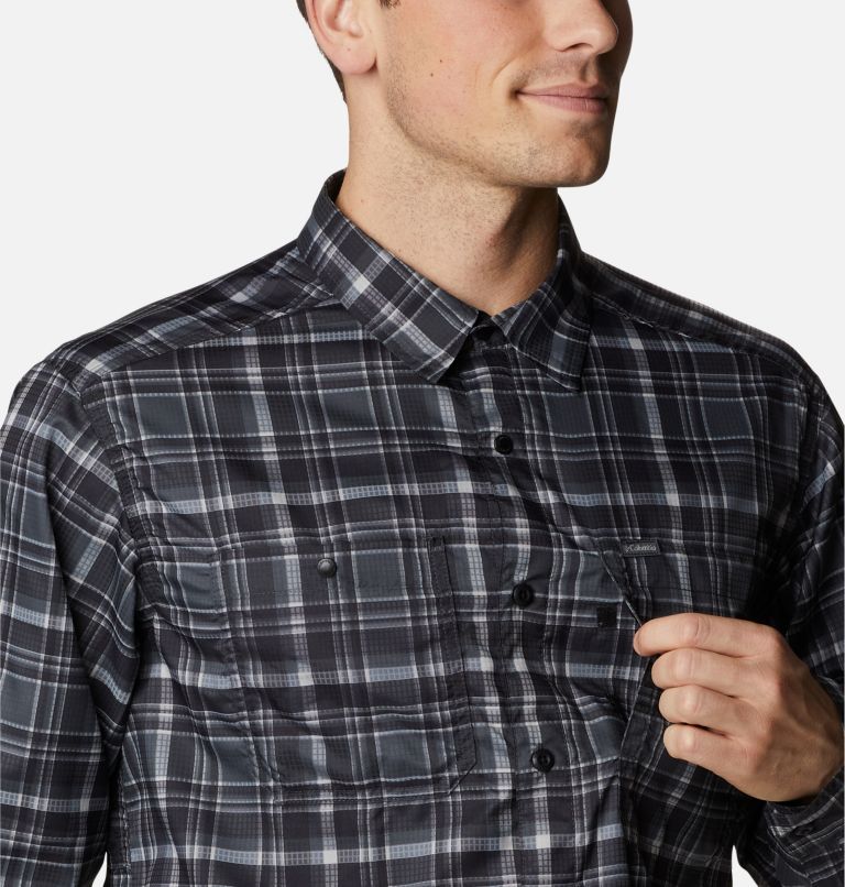 Men's Silver Ridge Utility Lite Plaid Long Sleeve Shirt, Color: Black Multi Plaid, image 4