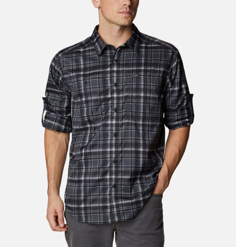 Thumbnail: Men's Silver Ridge Utility Lite Plaid Long Sleeve Shirt, Color: Black Multi Plaid, image 6
