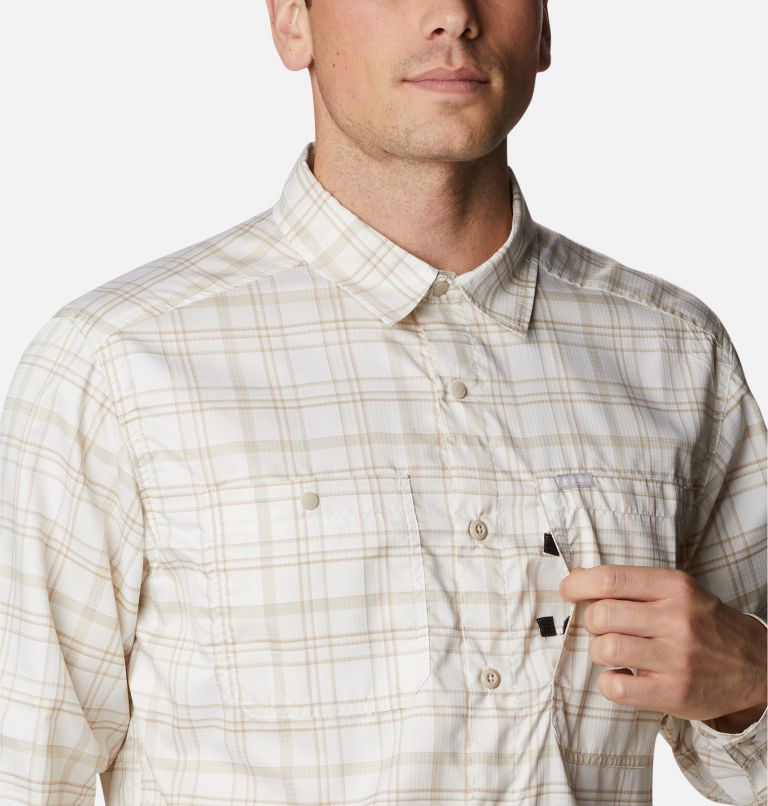 Men's Silver Ridge Utility Lite Plaid Long Sleeve Shirt, Color: Chalk Multi Plaid, image 4