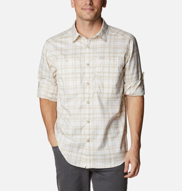 Men's Silver Ridge Utility Lite Plaid Long Sleeve Shirt, Color: Chalk Multi Plaid, image 6