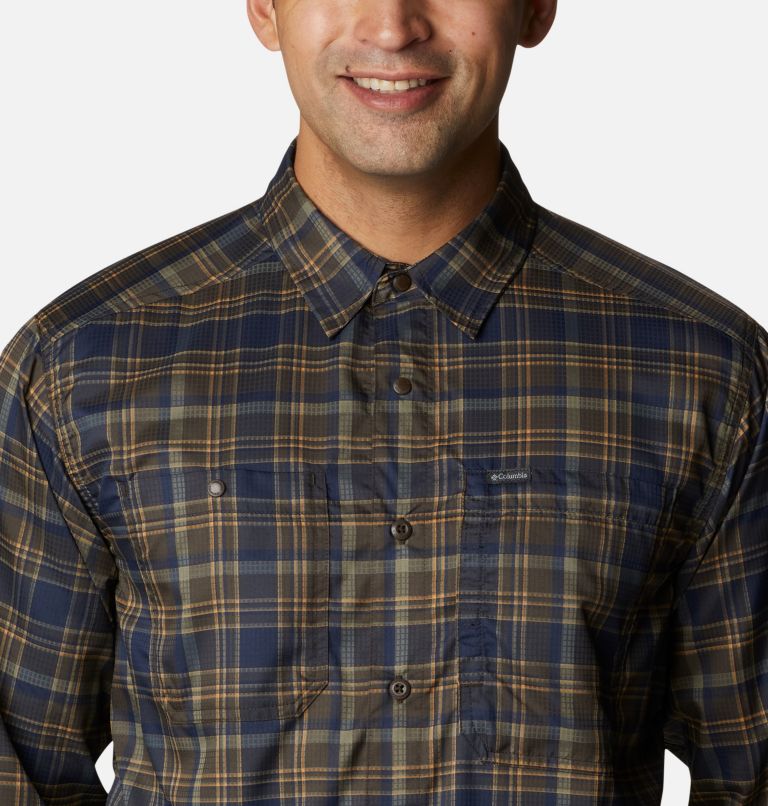 Men's Silver Ridge Utility Lite Plaid Long Sleeve Shirt, Color: Cordovan Multi Plaid, image 4
