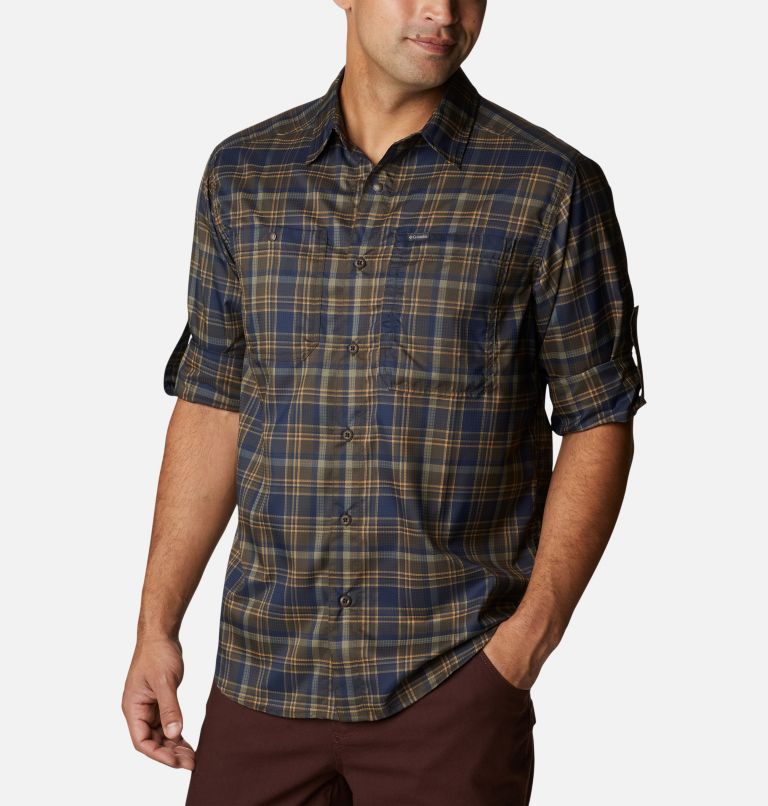 Men's Silver Ridge Utility Lite Plaid Long Sleeve Shirt, Color: Cordovan Multi Plaid, image 6