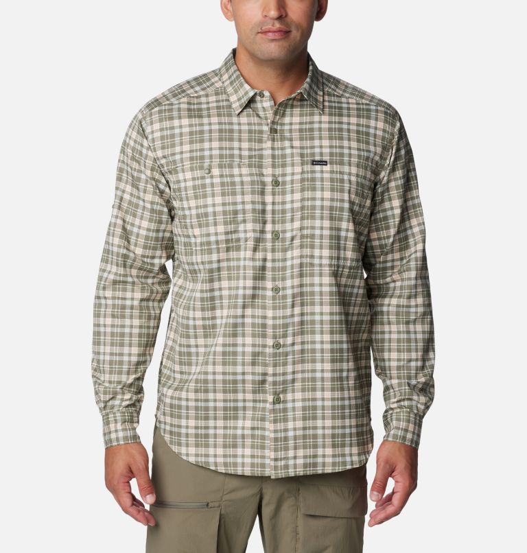 Columbia Silver Ridge Utility Lite Plaid Long-Sleeve Shirt - Men's Stone Green/Multi Plaid, XL