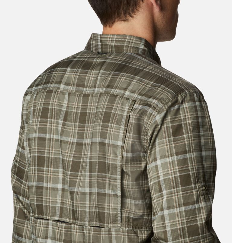 Men's Silver Ridge Utility Lite Plaid Long Sleeve Shirt, Color: Stone Green Multi Plaid, image 5