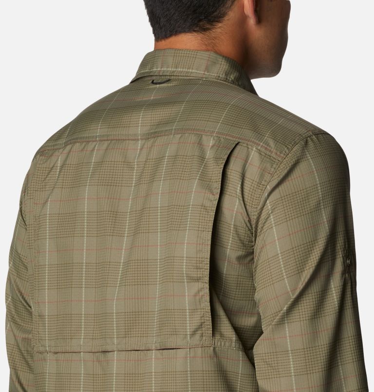 Men's Silver Ridge Utility Lite Plaid Long Sleeve Shirt, Color: Stone Green Trail Crossing Plaid, image 5