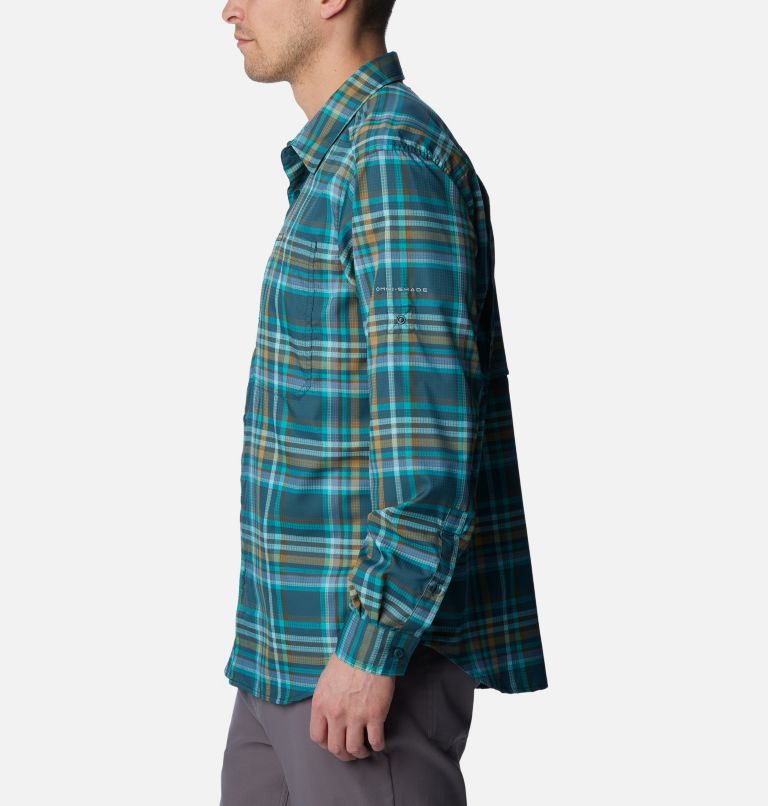 Men's Silver Ridge Utility Lite Plaid Long Sleeve Shirt, Color: Night Wave Dispearsed Plaid, image 3