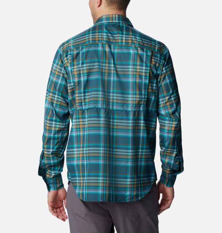 Men's Silver Ridge Utility Lite Plaid Long Sleeve Shirt, Color: Night Wave Dispearsed Plaid, image 2